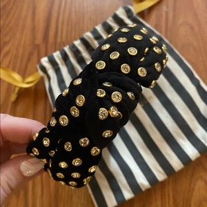 Lele Sadoughi Black and Rhinestone Headband